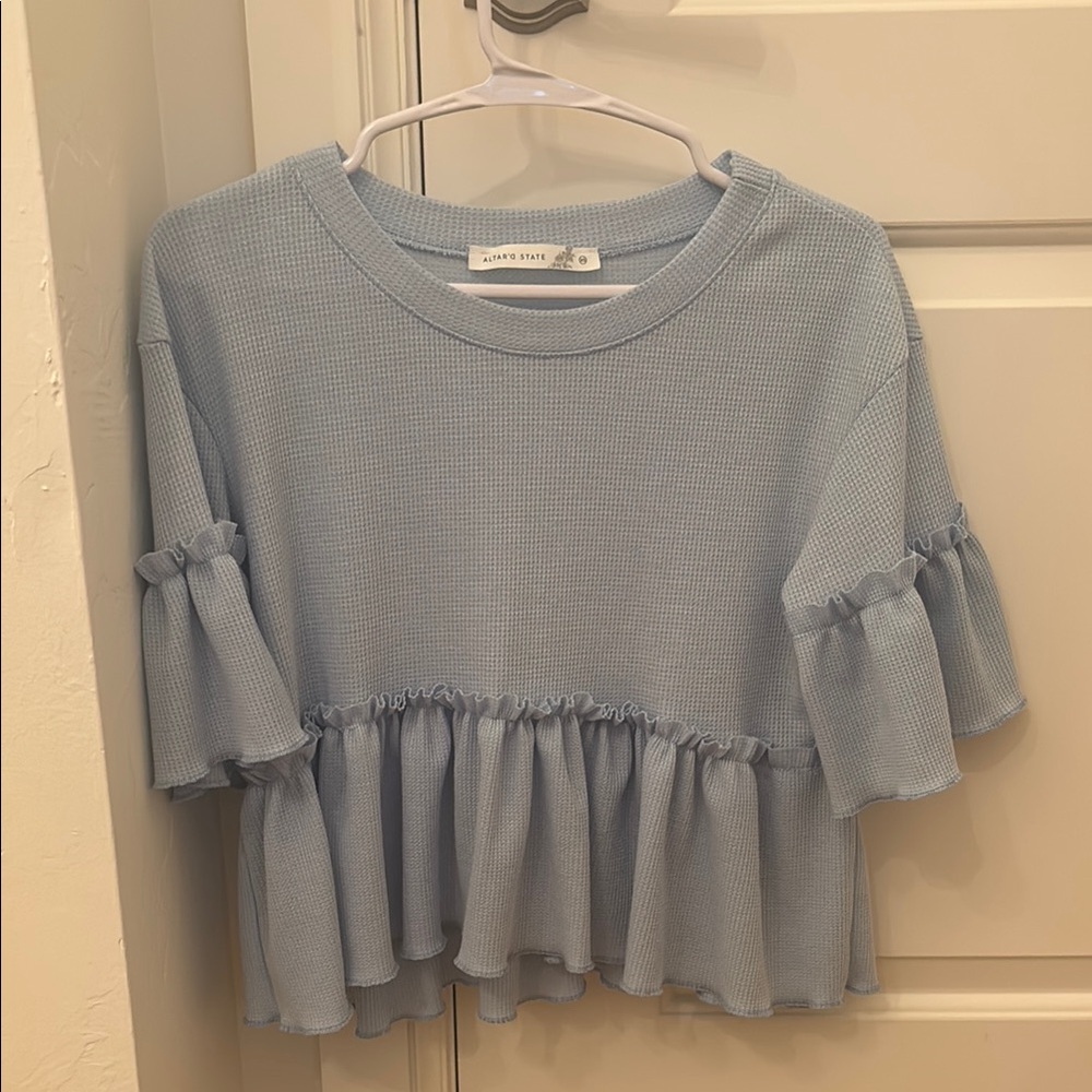 Altar'd State Sky Blue Knit Top